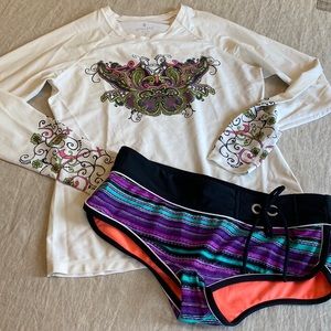Athleta Rash Guard and Bikini Bottoms Small